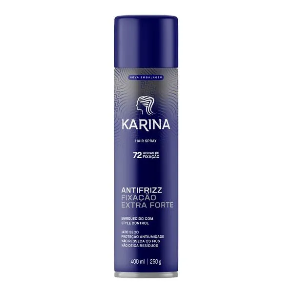 Spray Fixador Para Cabelos Karina Controle e Volume Flora 400ml Spray Fixador Para Cabelos Karina Controle e Volume 400ml