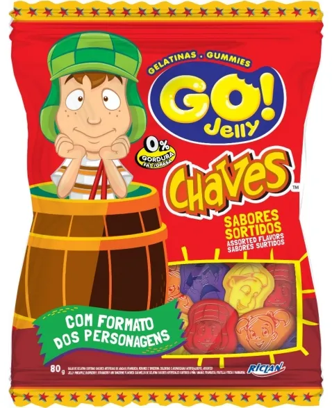 Bala de Gelatina Go Jelly Chaves com 70g