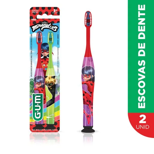 Escova Dental Infantil Miraculous Manual 2 Unidades