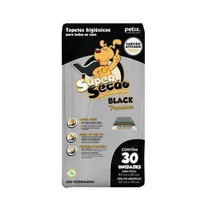 Tapete Higiênico Super Secão Black Premium 80x60cm 30 unidades