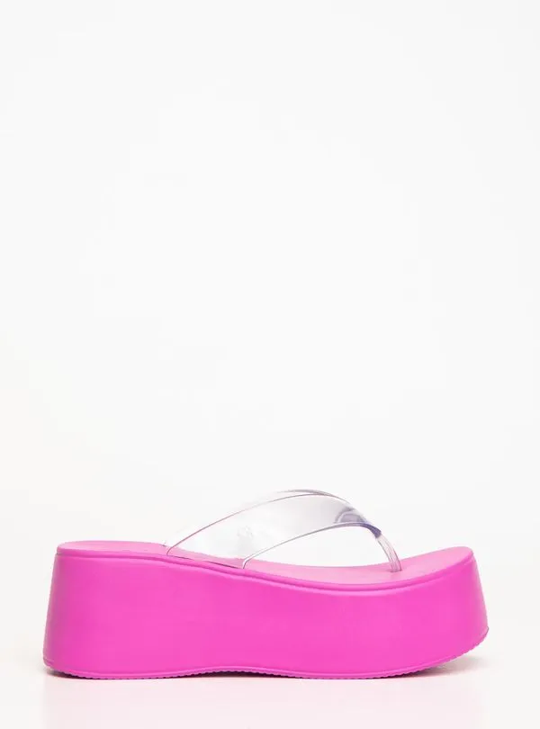 Chinelo Petite Jolie Plus II Translúcido/Fucsia PJ7703 39-0