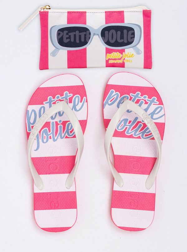 Chinelo Petite Jolie Fresh White/Listra Hit Pink PJ7426 39-0