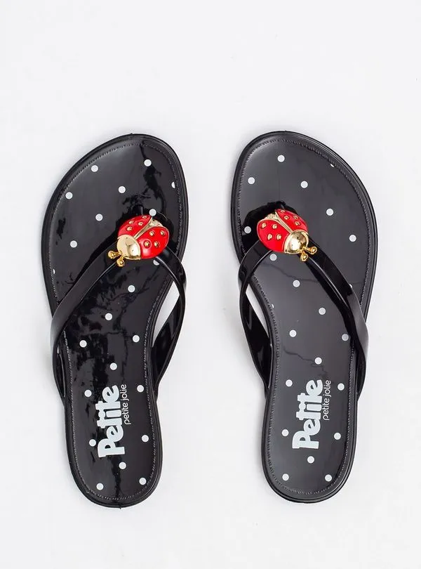 Chinelo Infantil Petite Jolie Lucky In Preto PJ7531IN 28