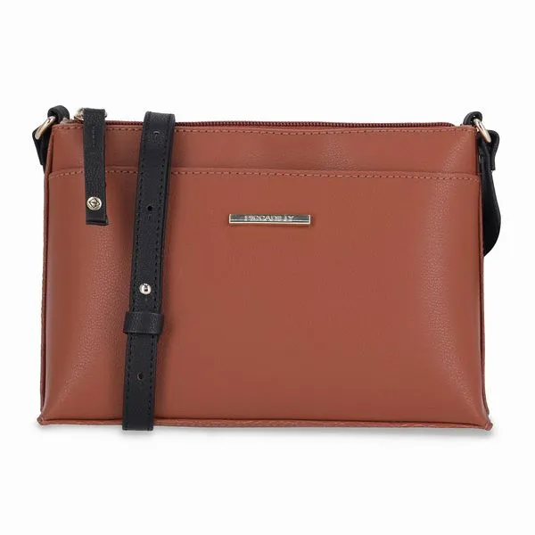 Bolsa Lili Crossbody Pequena Preto com Ocre U
