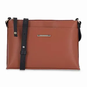 Bolsa Lili Crossbody Pequena Preto com Ocre U