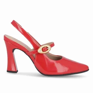 Sapato Slingback Silvana Salto Alto Vermelho 36