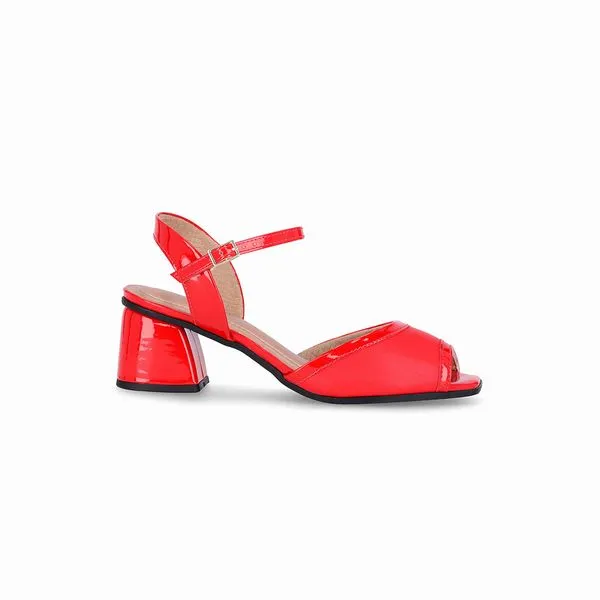 PICCADILLY MAXI - Sandália Adriana Salto Médio Vermelho 34