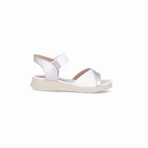 Papete SlipFit Anabela Médio Branco Neve com Prata 37