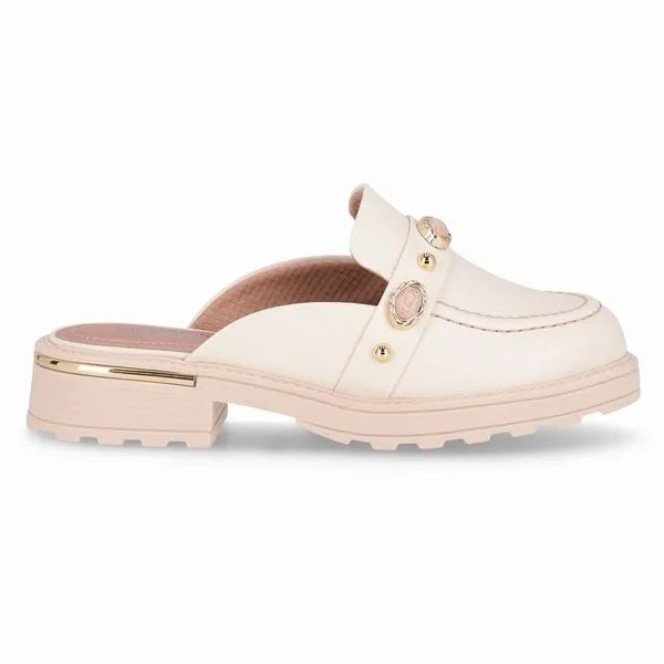 PICCADILLY MAXI - Sapato Mule Gisa Anabela Médio Off White 37