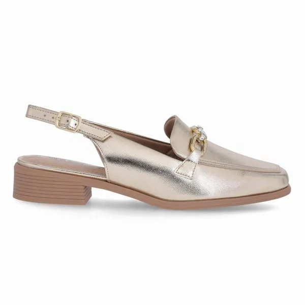 Sapato Slingback Giovanna Salto Baixo Ouro 35