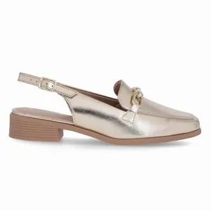 Sapato Slingback Giovanna Salto Baixo Ouro 36