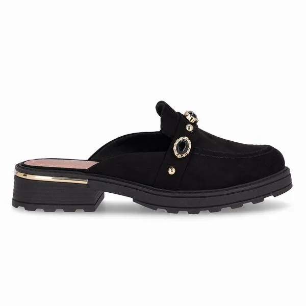 PICCADILLY MAXI - Sapato Mule Gisa Anabela Médio Preto 38