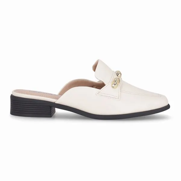 Mule Giovanna Salto Baixo Off White 38