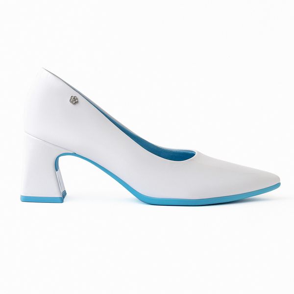 Scarpin Smurfs Salto Alto Branco Neve 33
