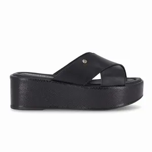 Tamanco Leia Anabela Médio Preto 37