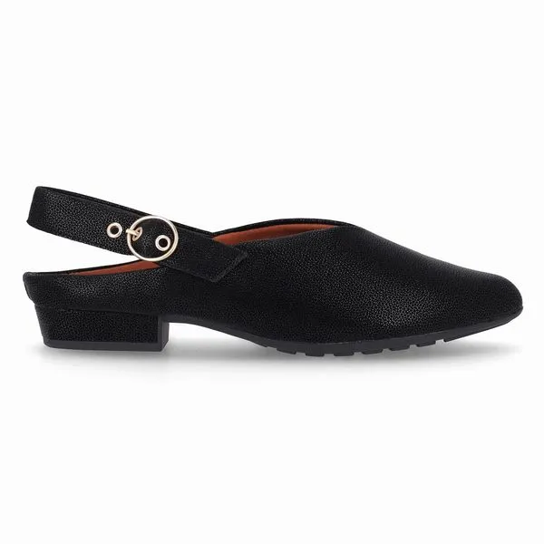 Sapato Slingback Salto Baixo Preto 36