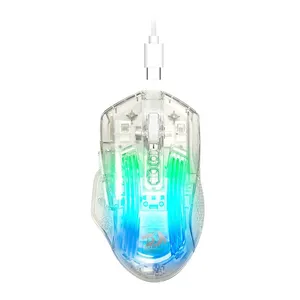Mouse Gamer Redragon Chazzis, RGB, 24000DPI, 8 Botoes, Crystal, M695CT