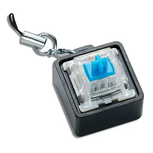 Chaveiro ZomoPlus x Acechoo, Preto com Switch Mecanico Azul, KEYCHAIN-SWITCH-BK