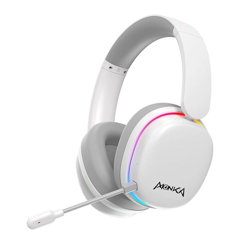 Headset Gamer Marvo Monka HG9070W RGB Wireless Drivers 50mm Branco