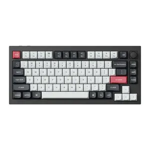 Teclado Magnetico Keychron Q1 HE Knob Version, RGB, Wireless, Switch Nebula, Preto e Branco, Q1H-M1