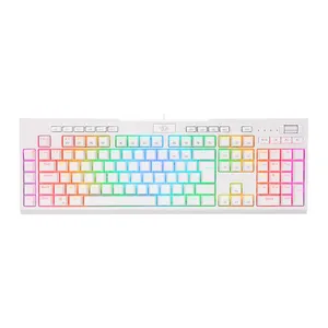 Teclado Opto-Mecanico Redragon Brahma PRO, RGB, Switch Azul, Branco, K586W-RGB-PRO-PT-BLUE
