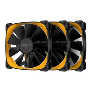 Kit Ventoinhas Geometric Future Squama 2505Y, 3x120mm, Preto e Amarelo, GEO-S2505Y-3