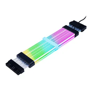 Cabo Extensor Sleeved 24P Acegeek AC24, ARGB, 265mm, Preto, AG-AC24-BK