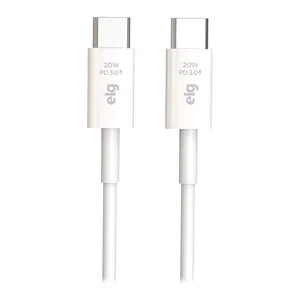 Cabo USB Tipo-C Para USB Tipo-C ELG, 1m, Branco, TC20W