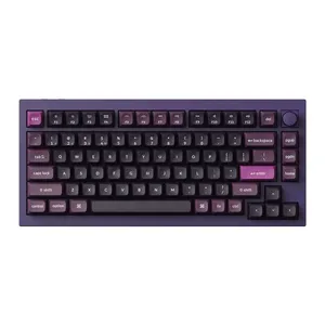 Teclado Mecanico Keychron Q1 Max Knob Version, RGB, Wireless, Switch Marrom, Roxo, Q1M-V3