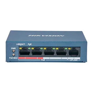 Switch Hikvision DS-3E0105P, 4 Portas PoE, 10/100, Cinza, DS-3E0105P-E-M-B