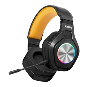 Headset Gamer Marvo Pulz 80W, RGB, Drivers 50mm, Wireless, Preto, HG9084W