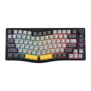 Teclado Mecanico Ajazz AKS075, RGB, Switch Daydream, Tri-Mode, Preto/Cinza/Amarelo, AK075-BGY