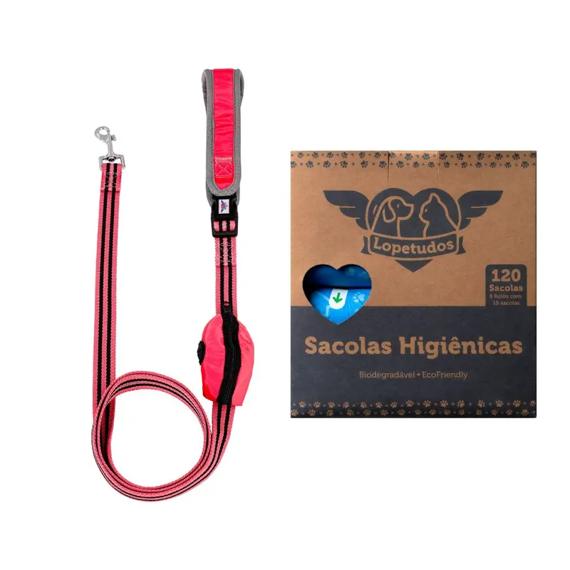 Kit Passeio SmoothRide1 1,8m rosa , sacolas 8 rolos