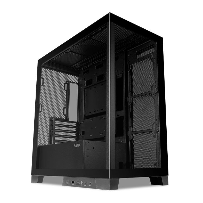 Gabinete Gamer Sama K701, M-ATX, Lateral de Vidro, Preto, K701B