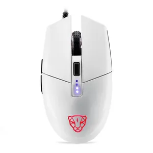 Mouse Gamer Motospeed V50 4000DPI RGB 6 Botoes Branco, FMSMS0005BRO
