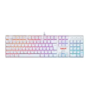 Teclado Mecanico Gamer Redragon Mitra Lunar White RGB Switch Brown, K551W-RGB-PT-BROWN