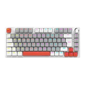 Teclado Mecanico PCYES Arkeum, 75%, Rainbow, ABNT2, Switch Red, Branco, AKWG75RBR