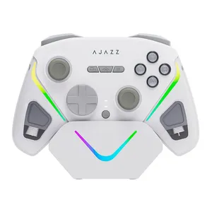PRE VENDA - Controle Gamer Ajazz GP100, Para PC/Switch/Android/IOS, Wireless, Branco, GP100-DOC-WH