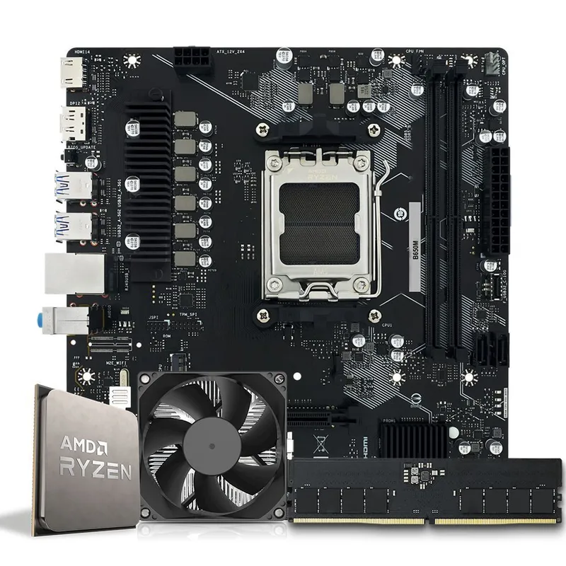 Pichau Kit upgrade, AMD Ryzen 5 7600X, B650M, 16GB DDR5, Cooler
