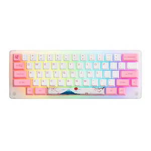 Teclado Mecanico Gamer Akko Acrylic 59, RGB, Switch Jelly Pink, AKKO-ACRYLIC59-PINK