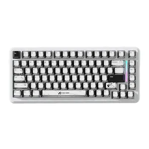 PRE VENDA - Teclado Mecanico Attack Shark X82 Pro Comic Edition, RGB, Switch Magnetico Linear, Tri-Mode, Branco, X82PRO-COMIC
