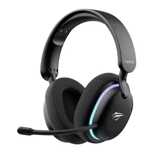 Headset Gamer Havit Fuxi H7, RGB, Drivers 40mm, Wireless, Preto, HVGMH-FUXI-H7-BK