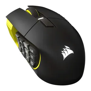 Mouse Gamer Corsair Scimitar Elite, RGB, 33000DPI, 16 Botoes, Wireless, Preto e Amarelo, CH-9314415-WW
