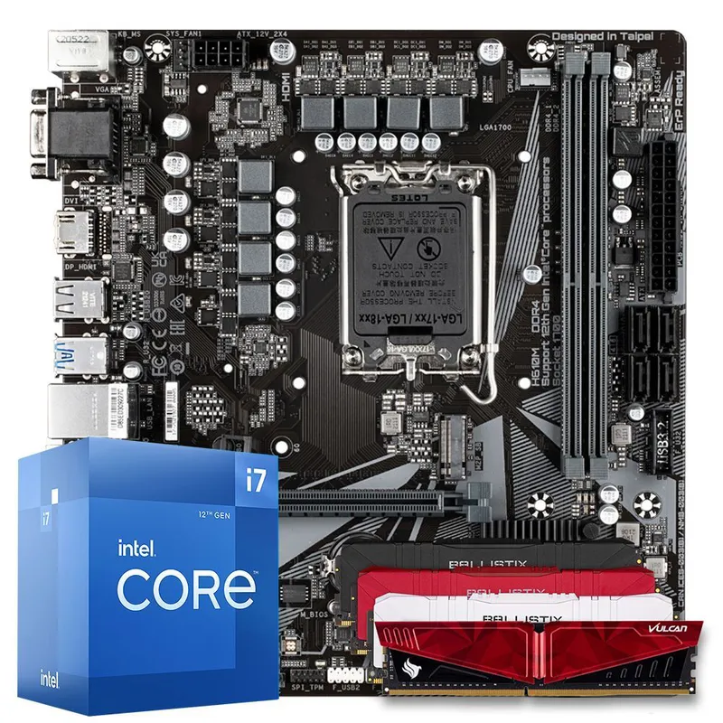Pichau Kit upgrade, Intel i7-12700F, B660M DDR4, 16GB DDR4, Cooler