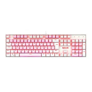 Teclado Mecanico Gamer Redragon Mitra, Led Vermelho, ABNT2, Switch Azul, Rosa e Branco, K551PW-PT-BLUE