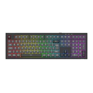 Teclado Gamer Redragon Crux, Rainbow, ABTN2, Wireless, Preto e CInza, K518R-WL-GB