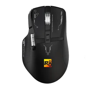 Mouse Gamer R8 G316, RGB, 12800DPI, 5 Botoes, Tri-Mode, Preto, R8-G316-BK