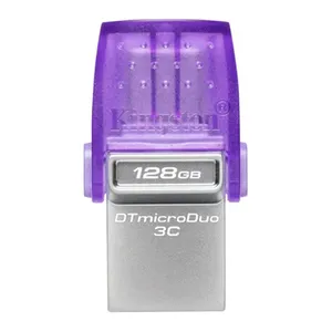 Pen Drive Kingston DataTraveler MicroDuo 3C, 128GB, USB 3.2, Roxo, DTDUO3CG3-128GB