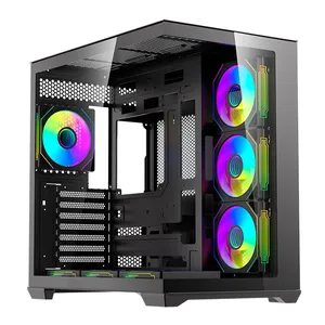 Gabinete Gamer Aigo DarkFlash C280, Mid-Tower, Lateral de Vidro, Com 7 fans, ARGB, Preto, C280-PC-CASE-BLACK