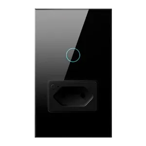 Interruptor Tomada Inteligente Nova Digital WK, Wi-Fi, Preto, IT-WK-02-1C-BK